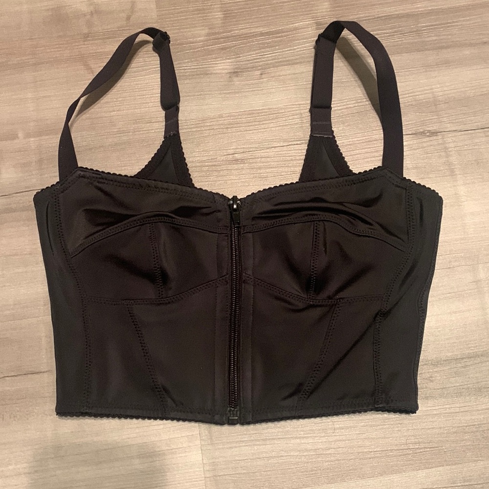 SKIMS black zipper bustier top